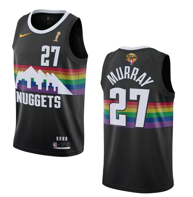Men's Denver Nuggets #27 Jamal Murray Black 2023 Finals Champions City Edition Stitched Basketball Jersey,We sell and wholesale Men's Denver Nuggets #27 Jamal Murray Black 2023 Finals Champions City Edition Stitched Basketball Jersey on line form chian!